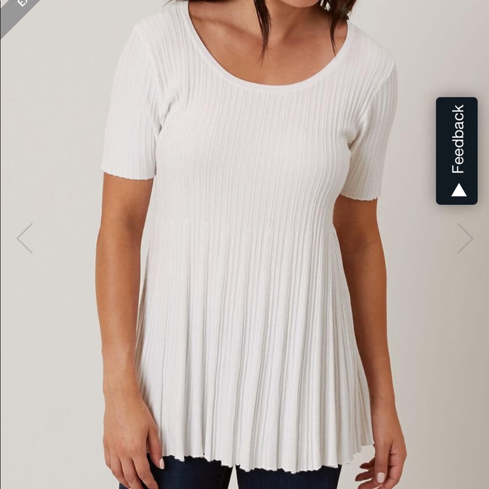 White ribbed top
